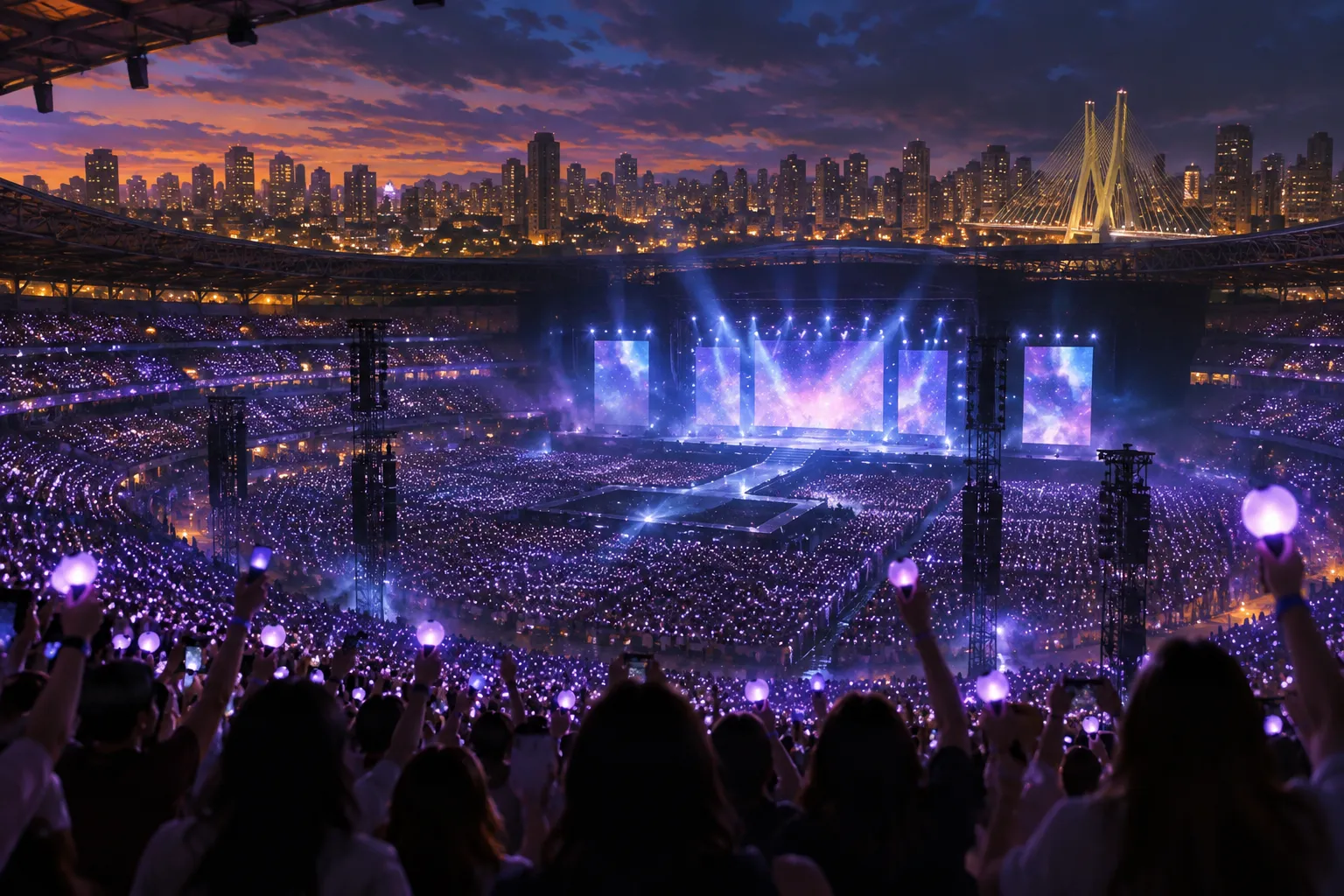 BTS WORLD TOUR [ARIRANG] in São Paulo — Mood illustration, not a still from the film